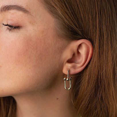 Серьги "Фантазия" в желтом золоте с08615 №4