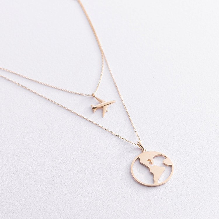 Колье в желтом золоте "Кругосветное путешествие" кол01699 от ювелирного магазина Оникс