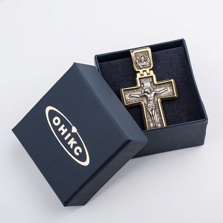 Срібний хрестик з позолотою "Розп'яття '' 131930 від ювелірного магазину Онікс - 5