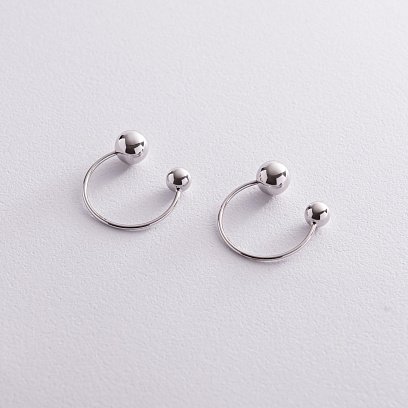 Серьги "Хельга" с шариками (белое золото) с08235 №3