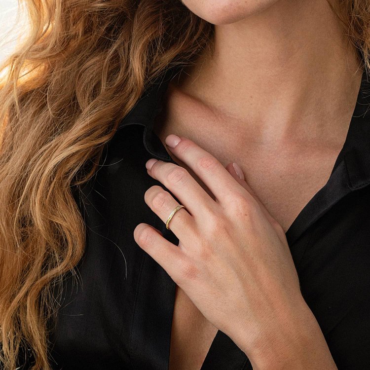 Золотое кольцо с желтыми бриллиантами 227001121 от ювелирного магазина Оникс - 3