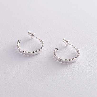 Сережки - пусети "Грані" в сріблі 122924