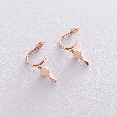 Золотые серьги - пусеты "Ключики" с07331