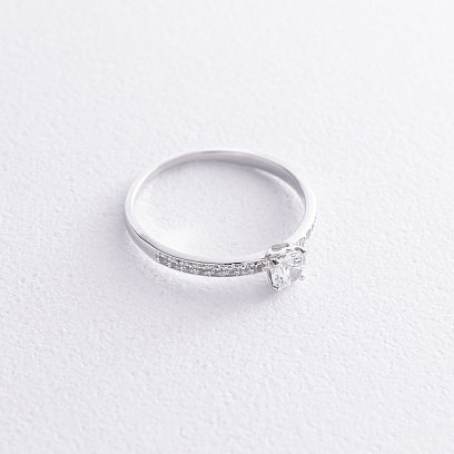 Золотое помолвочное кольцо "Сердечко" (фианиты) к07599 №5