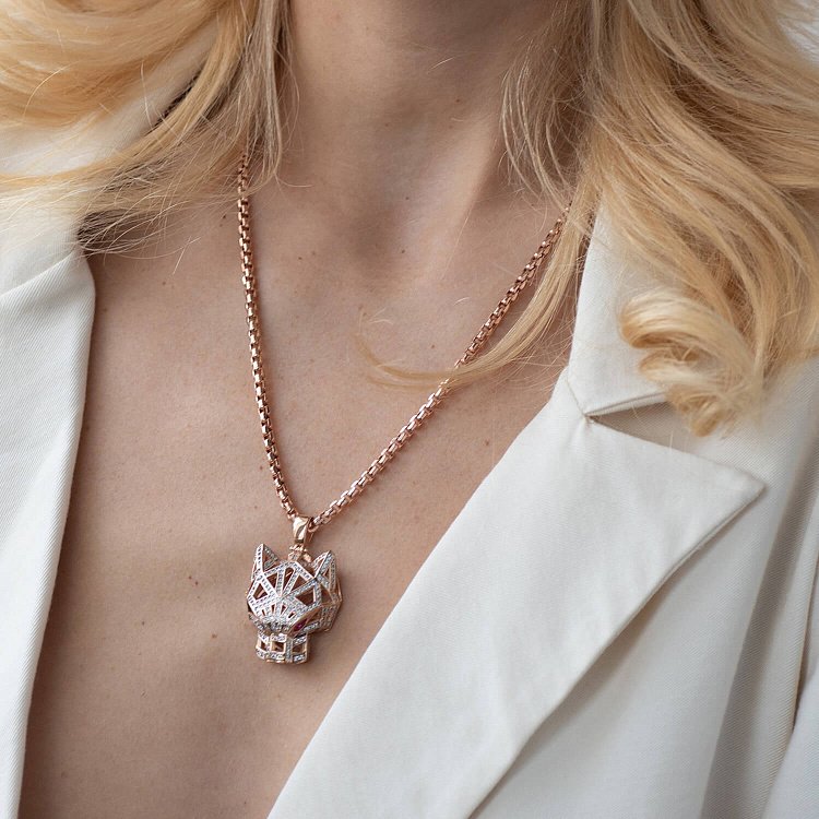 Золота підвіска "Пантера" з фіанітами п03643 від ювелірного магазину Онікс - 3