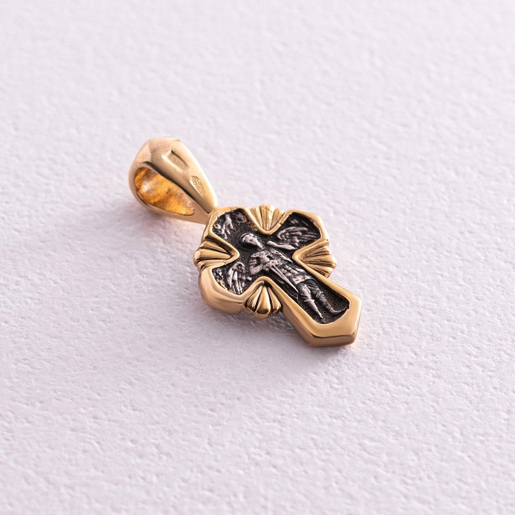 Срібний хрестик (позолота, чорніння) 132757 від ювелірного магазину Онікс - 1