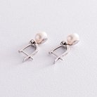 Срібні сережки з перлами і фіанітами 2451/1р-PWT от ювелирного магазина Оникс - 3