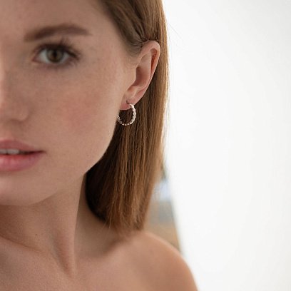 Сережки - пусети "Грані" в сріблі 122924 №2