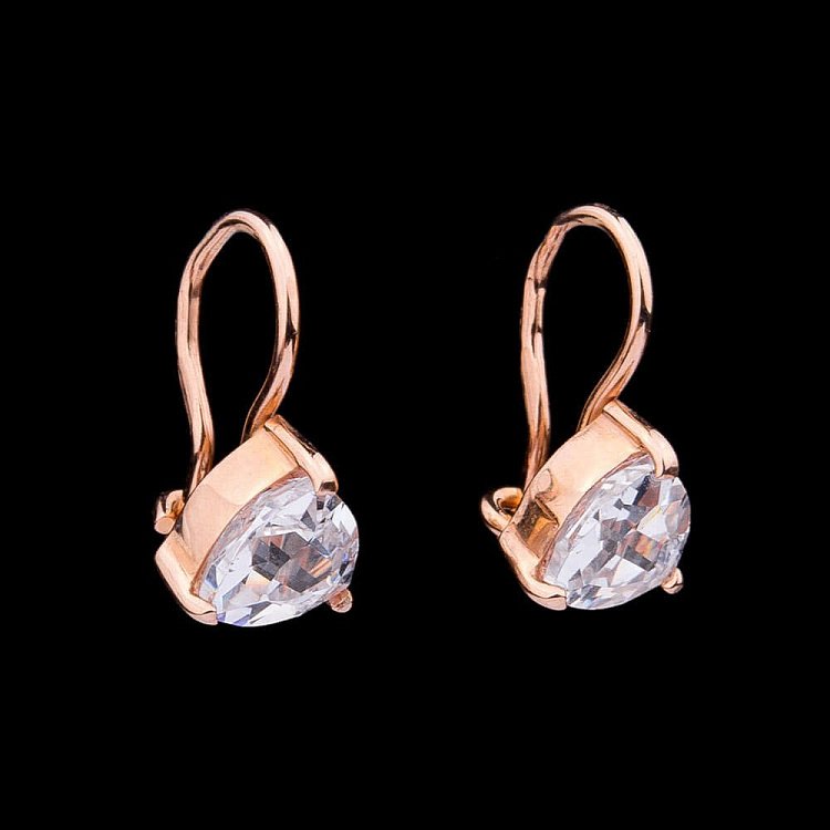 Дитячі золоті сережки з фіанітами с01245 від ювелірного магазину Онікс