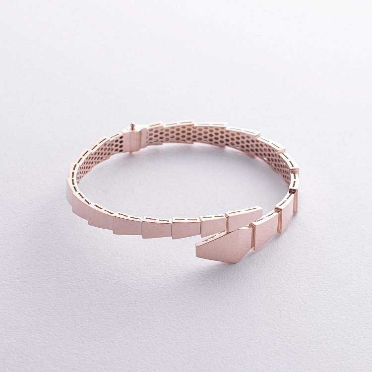 Жорсткий браслет "Змія" у червоному золоті б05333 від ювелірного магазину Онікс