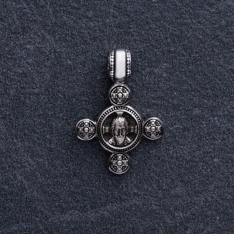 Золотой крестик "Спас Нерукотворный. Ангел Хранитель" п03795 от ювелирного магазина Оникс - 4