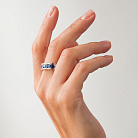 Золота каблучка з сапфірами і діамантами кб0650rc от ювелирного магазина Оникс - 2