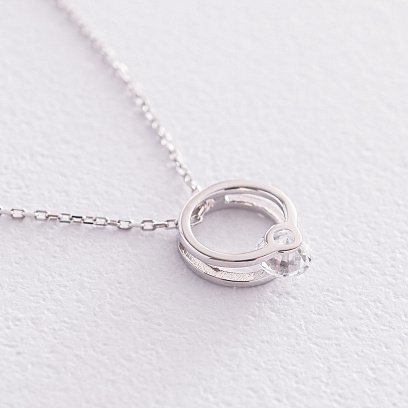 Колье "Амелия" в белом золоте (фианит) кол01903 №4