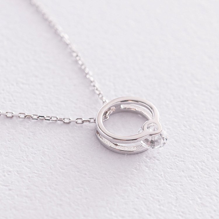 Колье "Амелия" в белом золоте (фианит) кол01903 от ювелирного магазина Оникс - 3