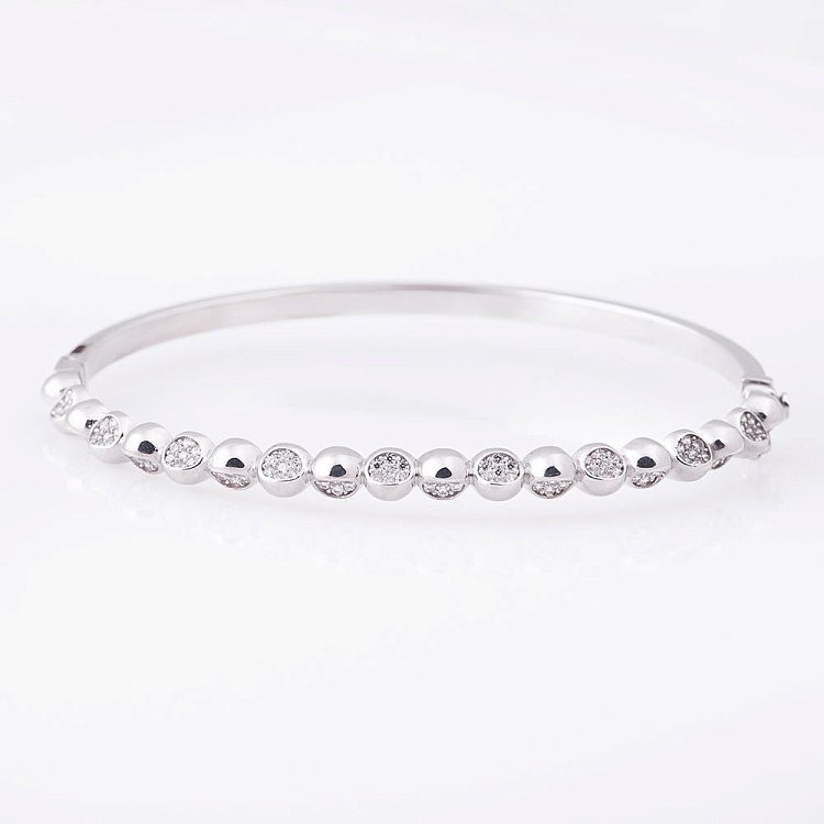 Золотий браслет з кульками (фіаніти) б02781 від ювелірного магазину Онікс - 1