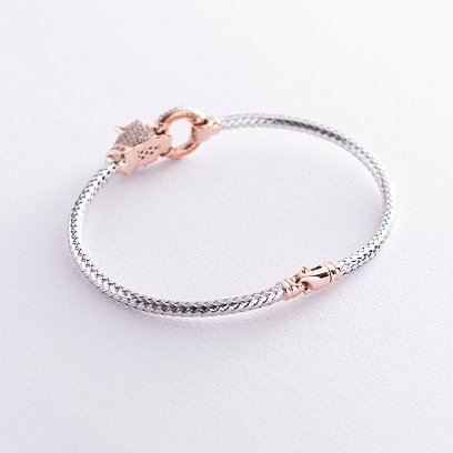 Золотий браслет "Пантера" (фіаніти) б02791 №3