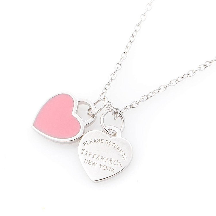 Срібне кольє з сердечками (емаль) 18642 від ювелірного магазину Онікс