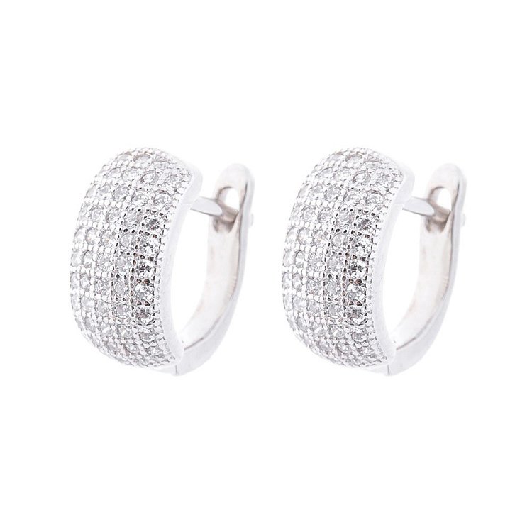 Серебряные серьги с фианитами 122444 от ювелирного магазина Оникс