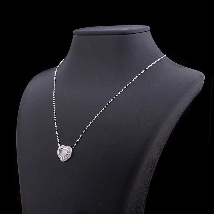 Серебряное колье "Сердце"с фианитами и перламутром 18326 от ювелирного магазина Оникс - 2