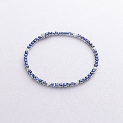 Золотой браслет с бриллиантами и сапфирами бб0058sth