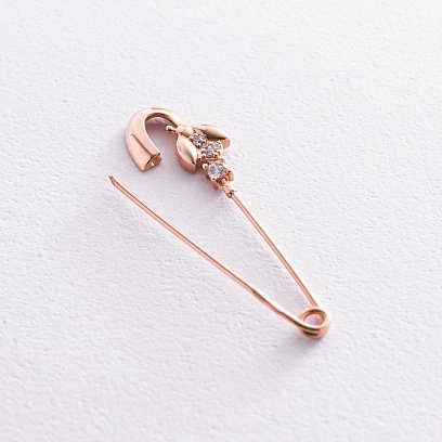 Золотая булавка с фианитами зак00236