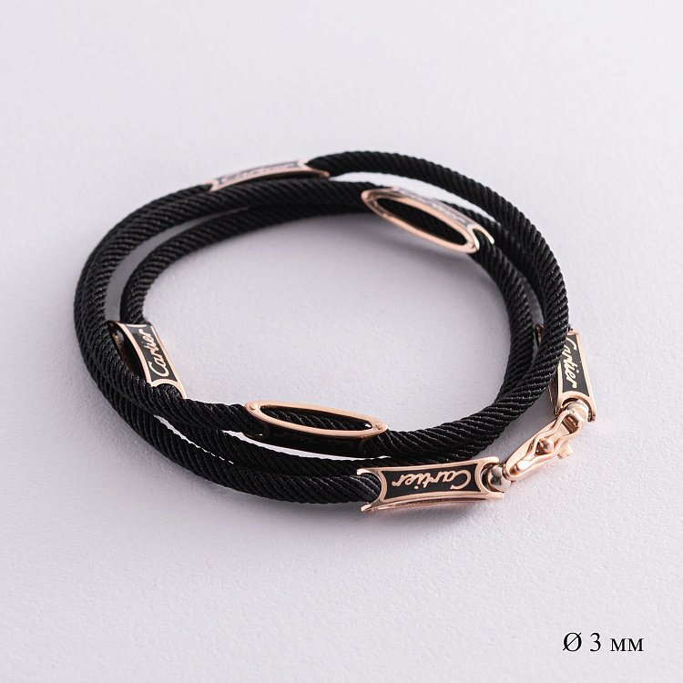 Шовковий шнурок з золотою застібкою Ш0035-4в/д3 від ювелірного магазину Онікс