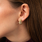 Сережки "Marie" у жовтому золоті (фіаніти) с09407 от ювелирного магазина Оникс - 3