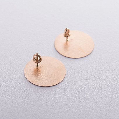 Серьги "Большие кометы" в красном золоте с06466 №3