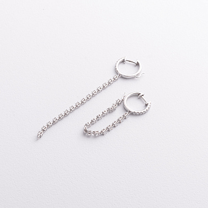 Золоті сережки з діамантами сб0653ri №3