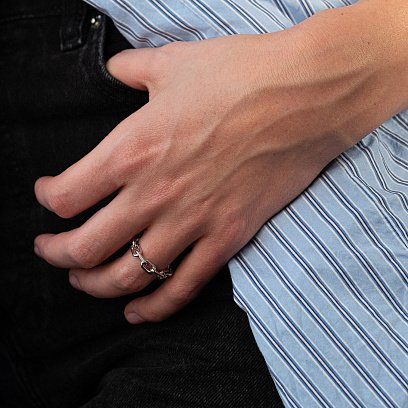 Срібна каблучка "Ланцюжок" 112606 №4