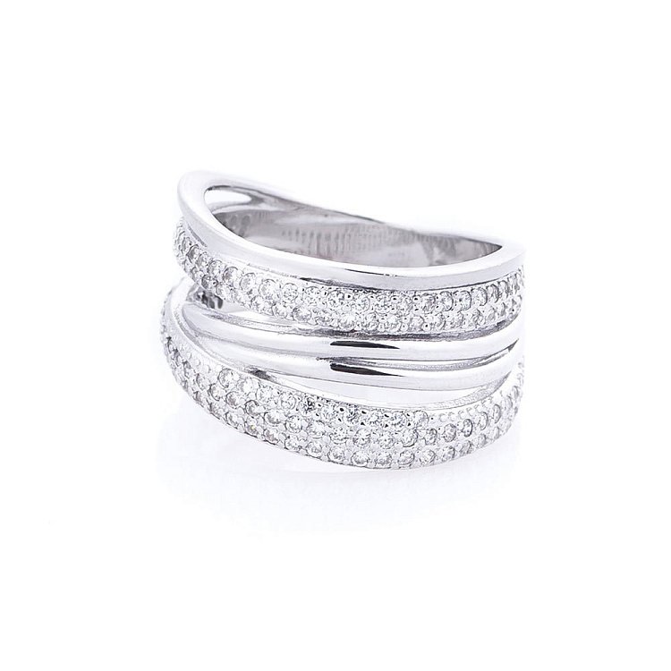 Серебряное кольцо с фианитами 111827 от ювелирного магазина Оникс - 3