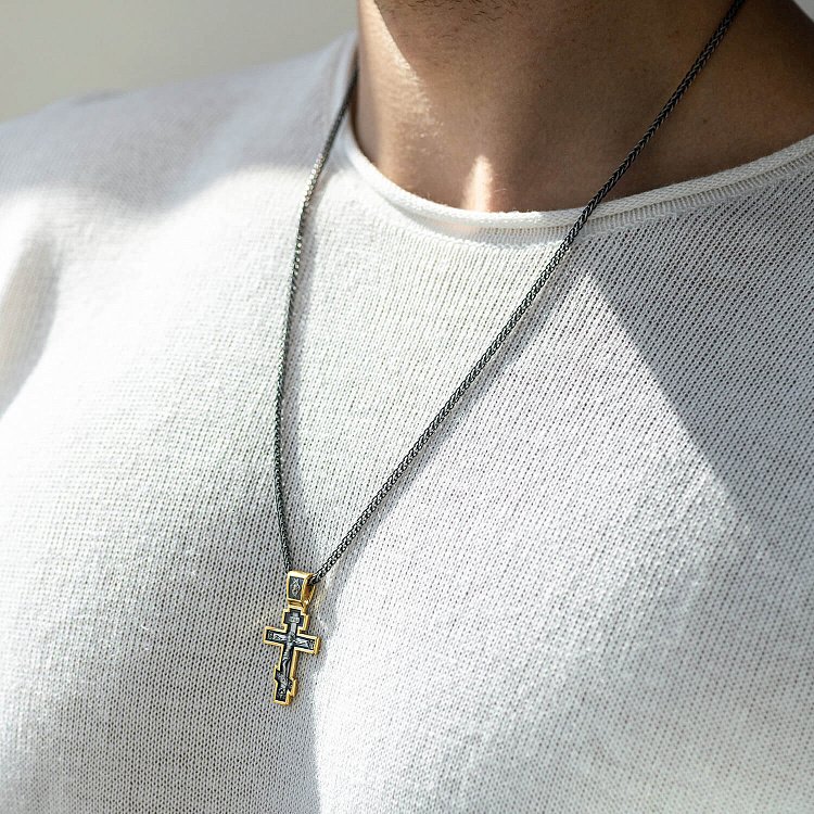 Православный крест "Распятие Христово" 132897 от ювелирного магазина Оникс - 1