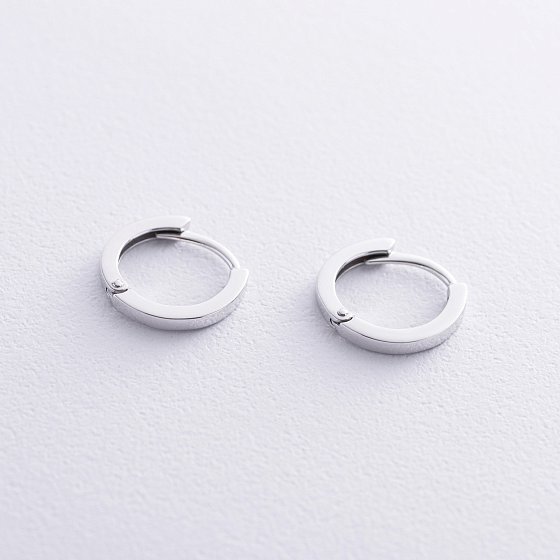 Серьги-кольца в белом золоте с08731 №3