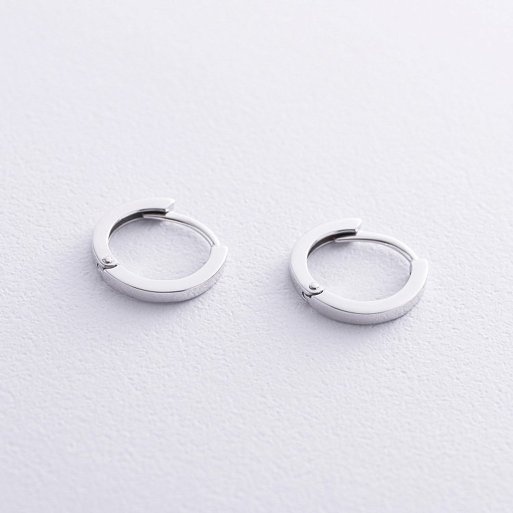 Серьги-кольца в белом золоте с08731 от ювелирного магазина Оникс - 2