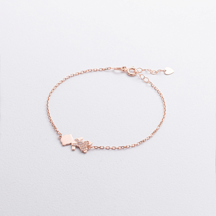 Золотий браслет "Хлопчик" з фіанітами б02546 від ювелірного магазину Онікс