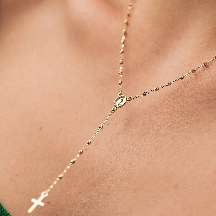 Золотое колье "Розарий" кол01152 от ювелирного магазина Оникс - 6