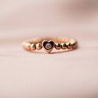 Золотое кольцо с сердечком (фианит) к06180 от ювелирного магазина Оникс - 3