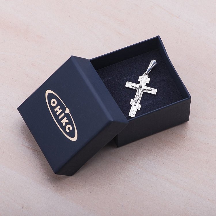 Серебряный крест с распятием 131203 от ювелирного магазина Оникс - 2