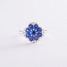 Золотое кольцо с синими сапфирами и бриллиантами R01757mi от ювелирного магазина Оникс
