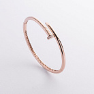 Золотой браслет "Гвоздь" с фианитами б05819 от ювелирного магазина Оникс