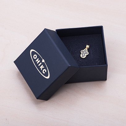 Серебряный крестик православный с позолотой 131768 №4