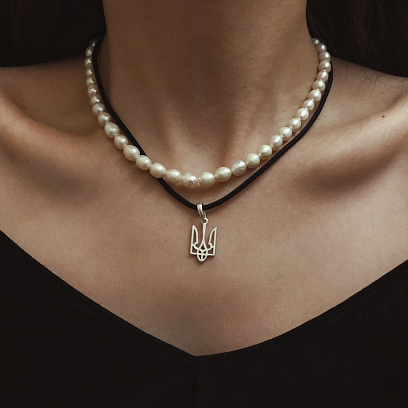 Золотая подвеска "Герб Украины - Тризуб" п03693 №2