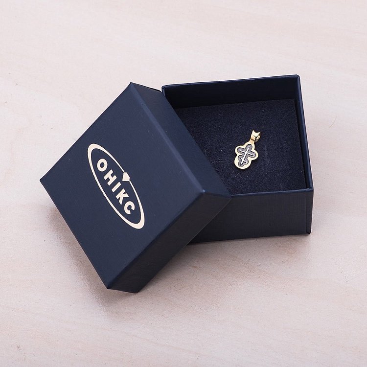 Серебряный крестик православный с позолотой 131768 от ювелирного магазина Оникс - 3