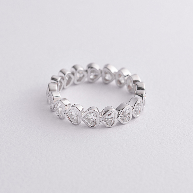 Золота каблучка "Сердечка" діамантами кб0639pu від ювелірного магазину Онікс - 1