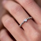 Золотое кольцо с сердечком (фианит) к06181 от ювелирного магазина Оникс - 4