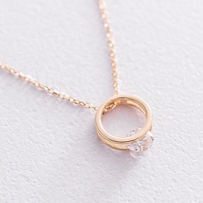 Кольє "Амелія" в жовтому золоті (фіаніт) кол01904 №3