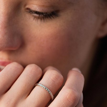 Кольцо в белом золоте с бриллиантами кб0486ca №5