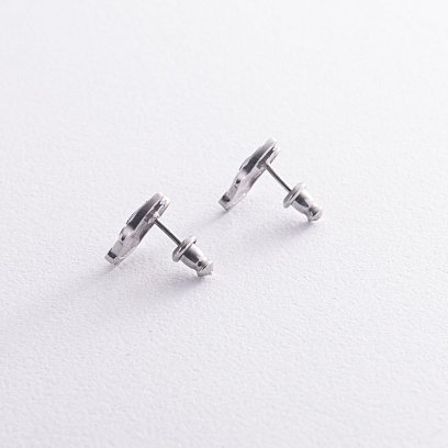 Дитячі сережки - пусети "Совенята" у сріблі (емаль) 448 №3