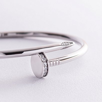 Золотий браслет "Цвях" з фіанітами б05255 №3