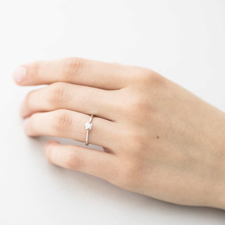 Золота заручальна каблучка (діамант) кб0156 - 3 Золота заручальна каблучка (діамант) кб0156 від ювелірного магазину Онікс - 3